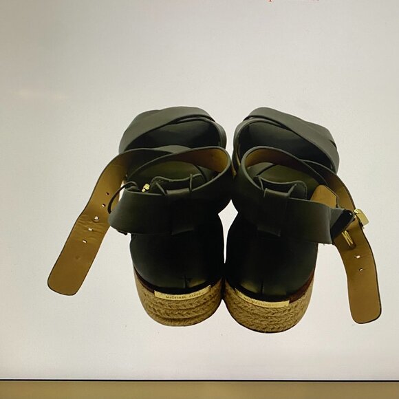 MICHAEL KORS DARK GREEN WEDGE SANDALS - Picture 4 of 4